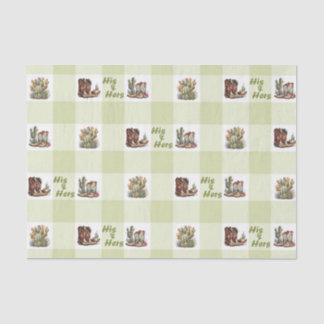 De Seda Sua e sua Cowboy Boot Papel Tecidual