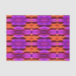 De Seda Tapeçaria com papel tissue roxo e laranja