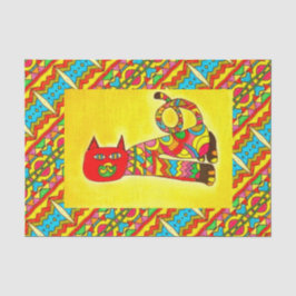 De Seda TSP - 0089 - Alebrije Cat - Papel Tecido