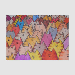 De Seda TSP - 0092 - Gatos - Papel Tecido