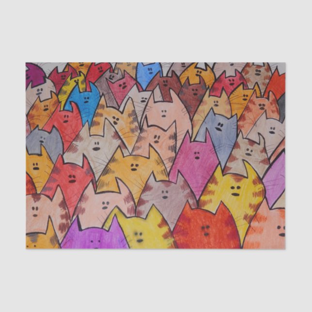 De Seda TSP - 0092 - Gatos - Papel Tecido (Frente )