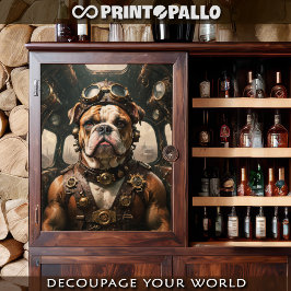 De Seda Um bulldog inglês aviador steampunk Papel Tissue