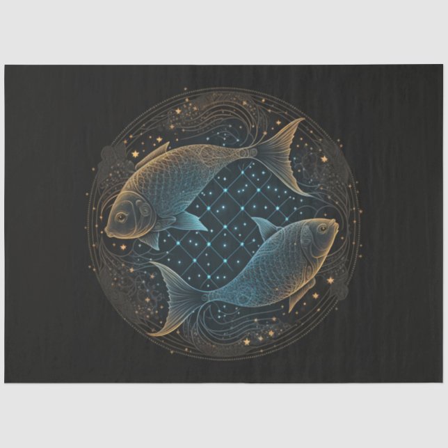 De Seda Um Design da Série Zodiac 4 Papel Tissue (Frente )
