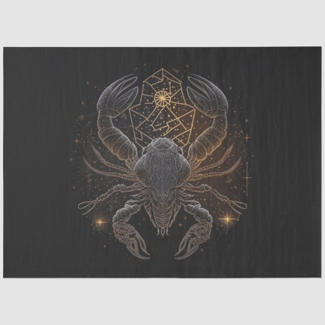 De Seda Um papel tecidular Design 2 da série Zodiac (Frente )