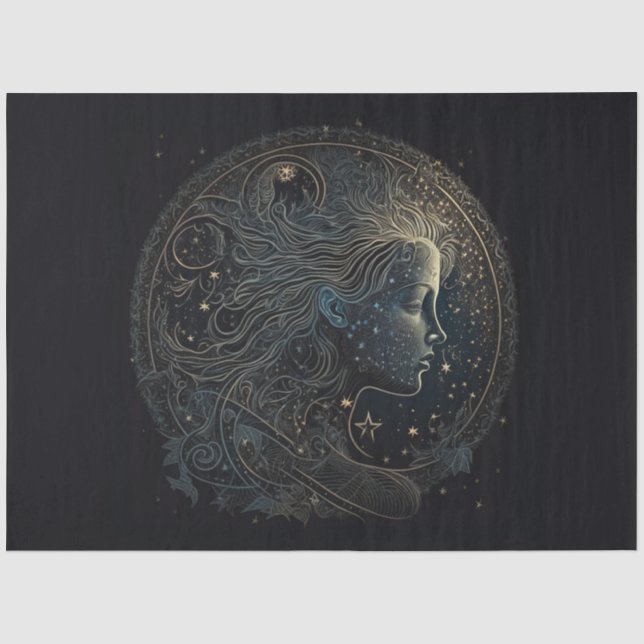 De Seda Um papel tecidular Design 6 da série Zodiac (Frente )