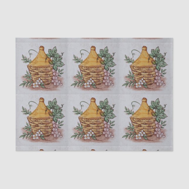 De Seda uva vinho frasco papel (Frente )