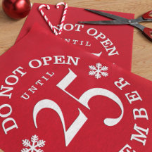 Vermelho Natal Engraçado Não Abrir Papel Tecido