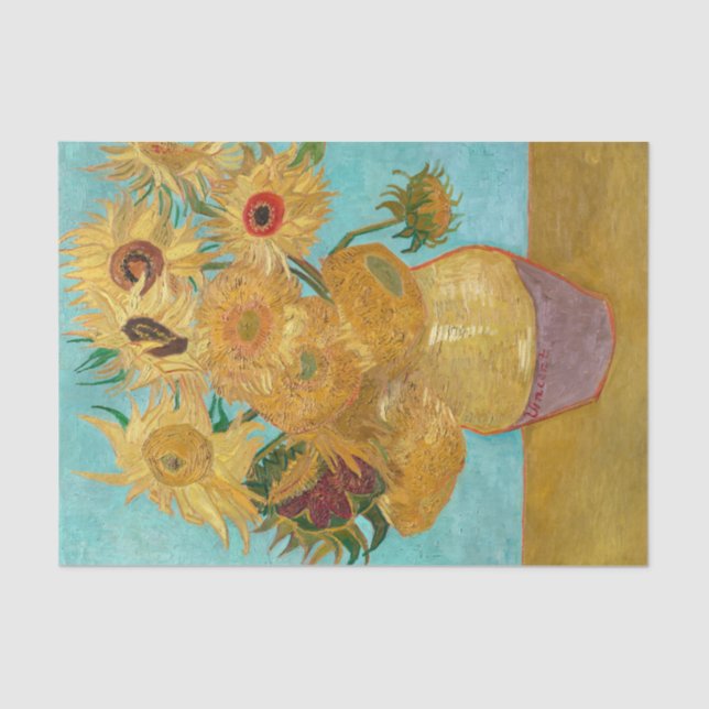 De Seda Vincent Van Gogh — Papel Tecido Girassol (Frente )