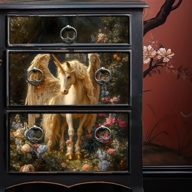 De Seda Vintage Fantasy Pégasus Papel Arranjando Decoupage (Criador carregado)