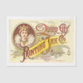 De Seda Vintage Ink Label Art Deco Disoupage Papel Tecido