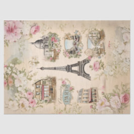 De Seda Vintage Paris Decoupage Papel Tecidual