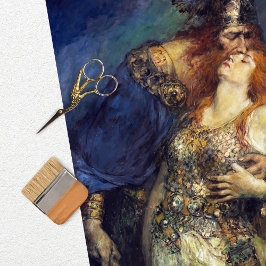 De Seda Vintage Viking Woman Decoupage Papel Tecido