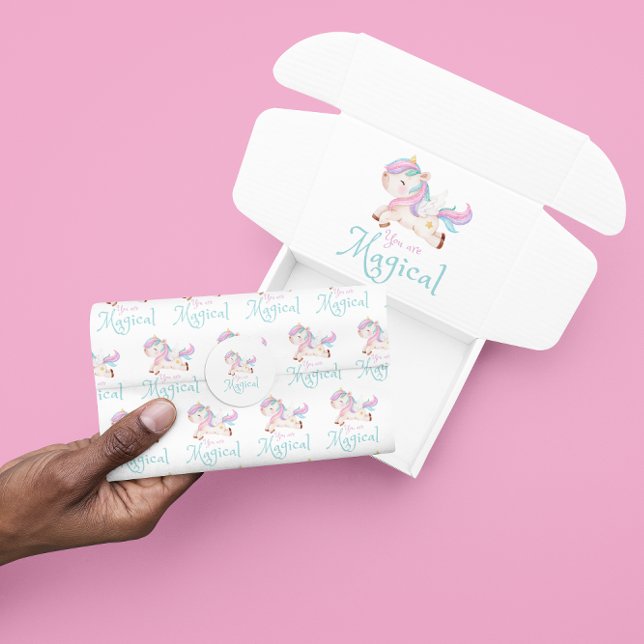De Seda Você É Um Papel Tecido Magnético Do Unicórnio (Empower a special child with this, "You are magical" unicorn tissue paper! Matching collection! )