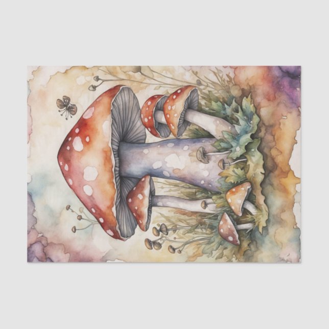 De Seda Watercolor Cottagecore - Papel Decoupage do Cogume (Frente )