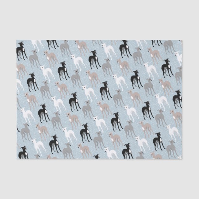 De Seda Whippets ou Papel Tecidual Italiano Greyhounds (Frente )