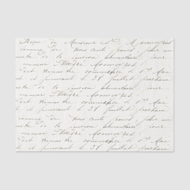 De Seda White Script Vintage - Papel Tecidual (Frente )
