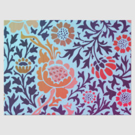 De Seda William Morris FLORES SOBRE O Papel Tecido AZUL