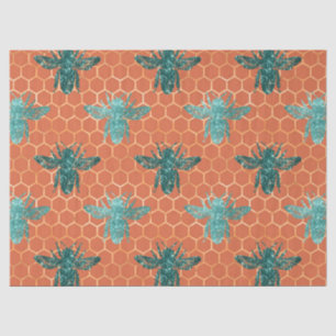 De Seda Woodland Bee Series Design 15 Papel Tecido