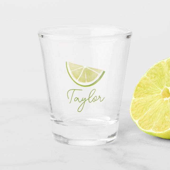 De Shot Copo Painted Lime | Nome em Script (Frente)