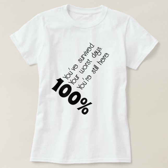 Dê sua camiseta motivacional de 100% (Frente do Design)