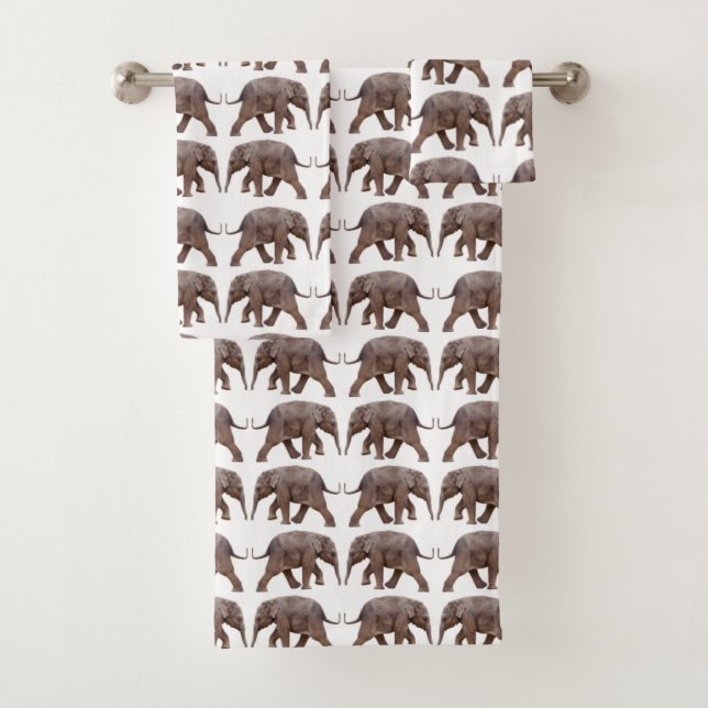 De Toalhas Bebê Elefante Frenzy Bathroom Conjunto (Insitu)
