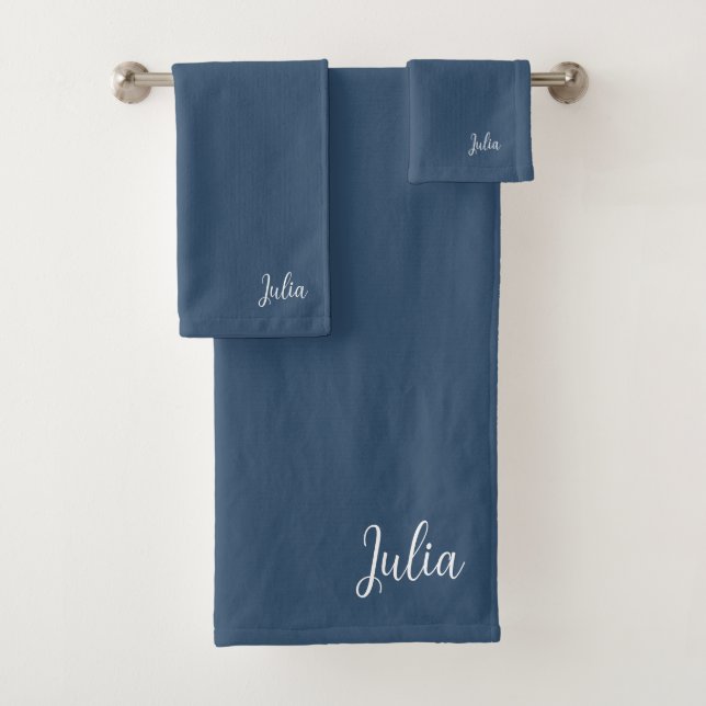 De Toalhas Cor da Tendência Nome Azul Sério Conjunto Bandeja (Insitu)