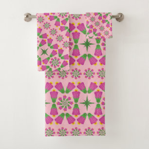 De Toalhas Flor Celta Mandalas Banheira Cor-de-Rosa Conjunto