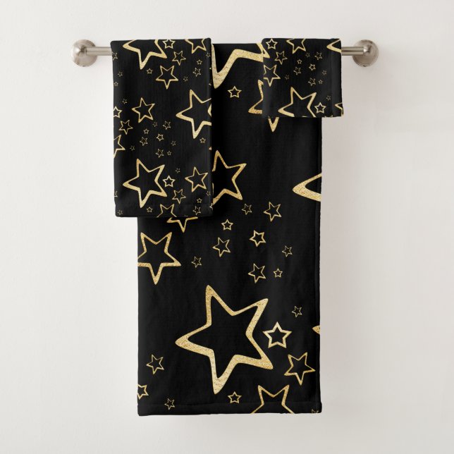 De Toalhas Folha Dourada Estrelas Banho Conjunto (Insitu)