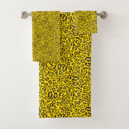 De Toalhas Leopard print_denser no conjunto acolchoado amarel
