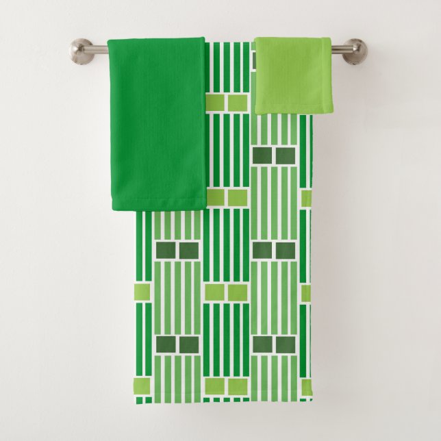 De Toalhas Linhas Verdes e Caixas Banho Conjunto (Insitu)