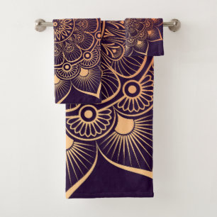 De Toalhas Pêssego Puro Boêmico Pêssego Mandala Bath Conjunto