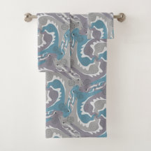 Swirald Bathroom Conjunto Azul