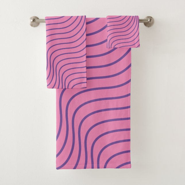 De Toalhas Wavey Stripe Modern Bathroom Conjunto (Insitu)
