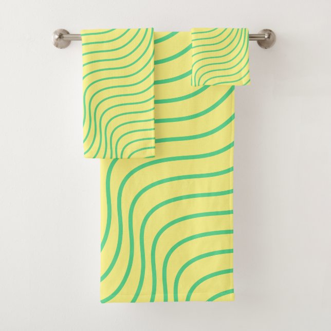 De Toalhas Wavey Stripe Modern Bathroom Conjunto (Insitu)