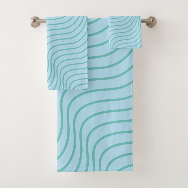 De Toalhas Wavey Stripe Modern Bathroom Conjunto (Insitu)