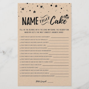 Dê um nome ao bolo Jogo da Bridal com Respostas