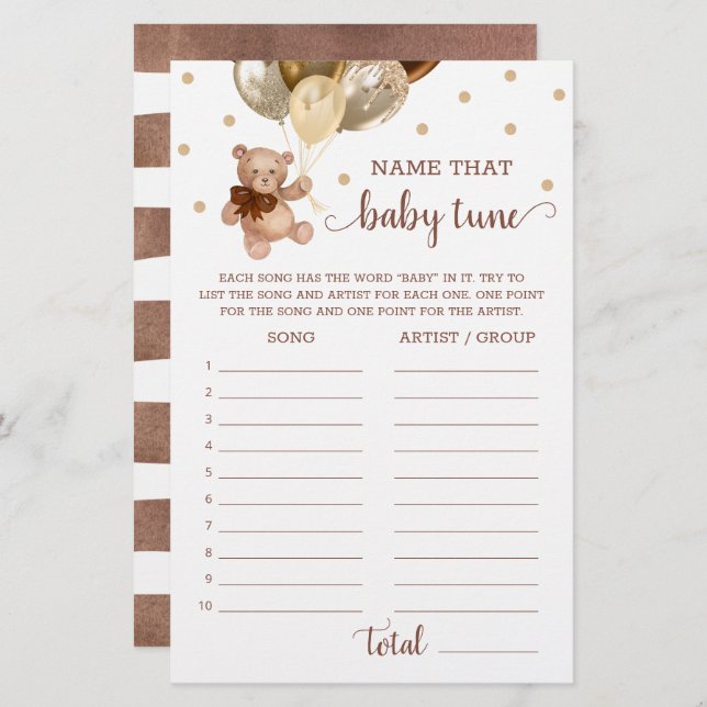 Dê Um Nome Ao Chá de fraldas Do Jogo Do Jogo Do Be (Frente/Verso)