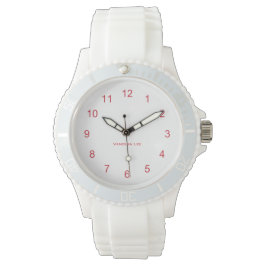 Dê um nome ao relógio de silício branco desportivo