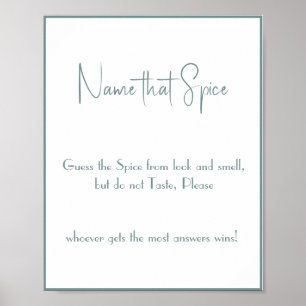 Dê um nome ao Spice - Poster de Jogo do Chá