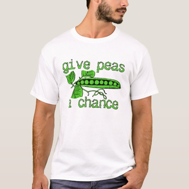 Dê uma Chance às Ervilhas Camiseta Divertida da Pa (Frente)
