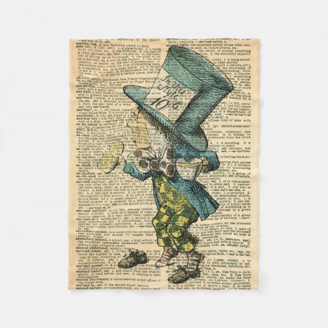 De Velo Alice Mad Hatter joga cobertor no País das Maravil (Frente)