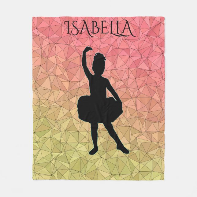 De Velo Ballerina Flórida cobertor personalizado com o nom (Frente)