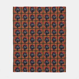 De Velo Black Scottish Terrier Scottie Dog xadrez cobertor