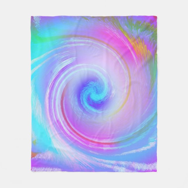 De Velo Cobertor Abstrato com Redemoinho Pastel (Frente)