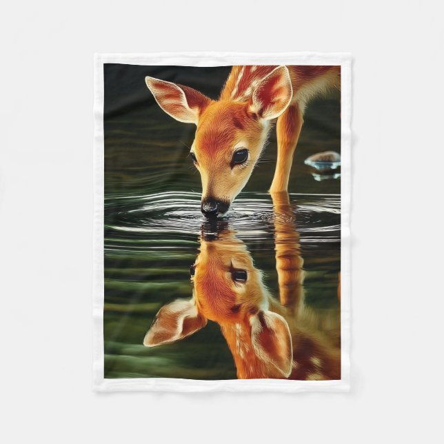 De Velo Cobertor ADOM Fawn Drinking Reflection (Frente)