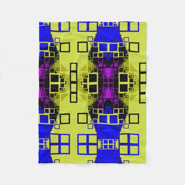 De Velo Cobertor Amarelo Azul e Roxo (Frente)