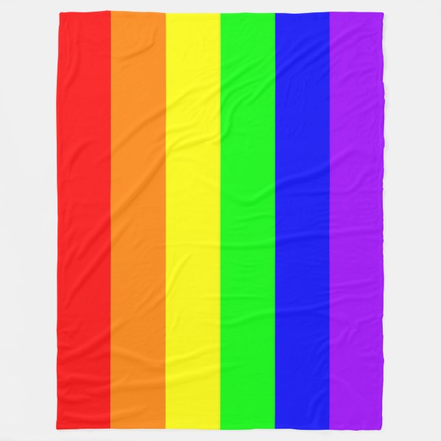 De Velo Cobertor Arco-íris Orgulho Gay (Cores Puras) (Frente)