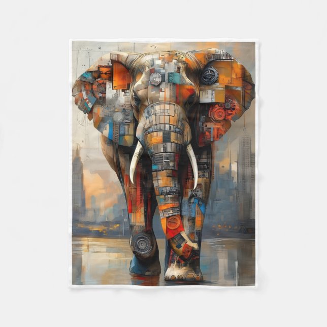 De Velo Cobertor Artístico Elefante Mecânico ADOM (Frente)