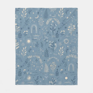 De Velo Cobertor Boho Celestial Botânico Azul Poeirento Ac
