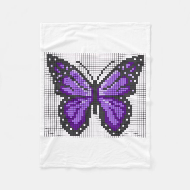 De Velo Cobertor Borboleta Pixel Roxo ADOM (Frente)
